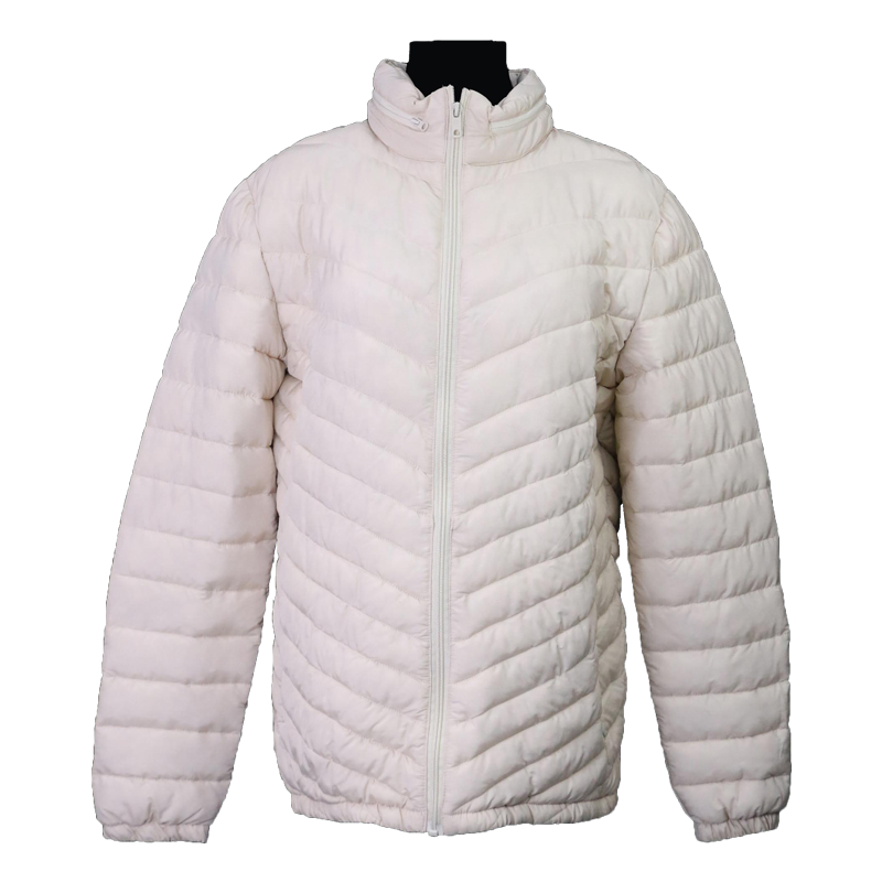 Quilting medium weight down hidden hood warmest winter autumn jacket womens puffer coats on sale